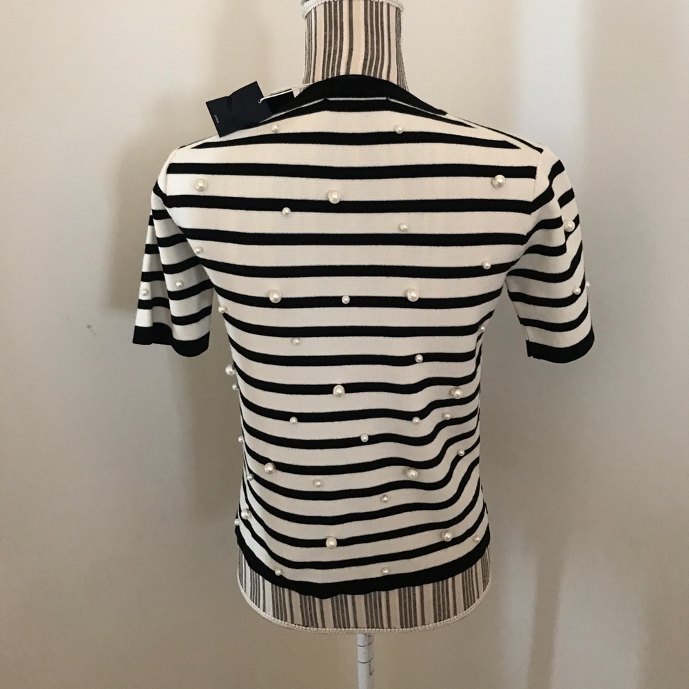 Zara Pearl Embellished Knit Top - Picture 5 of 8